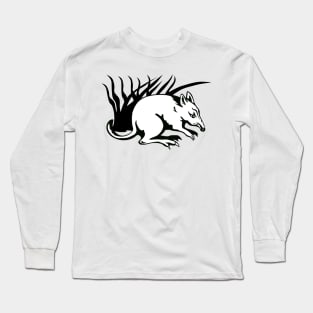 Bandicoot Black and White Retro Long Sleeve T-Shirt